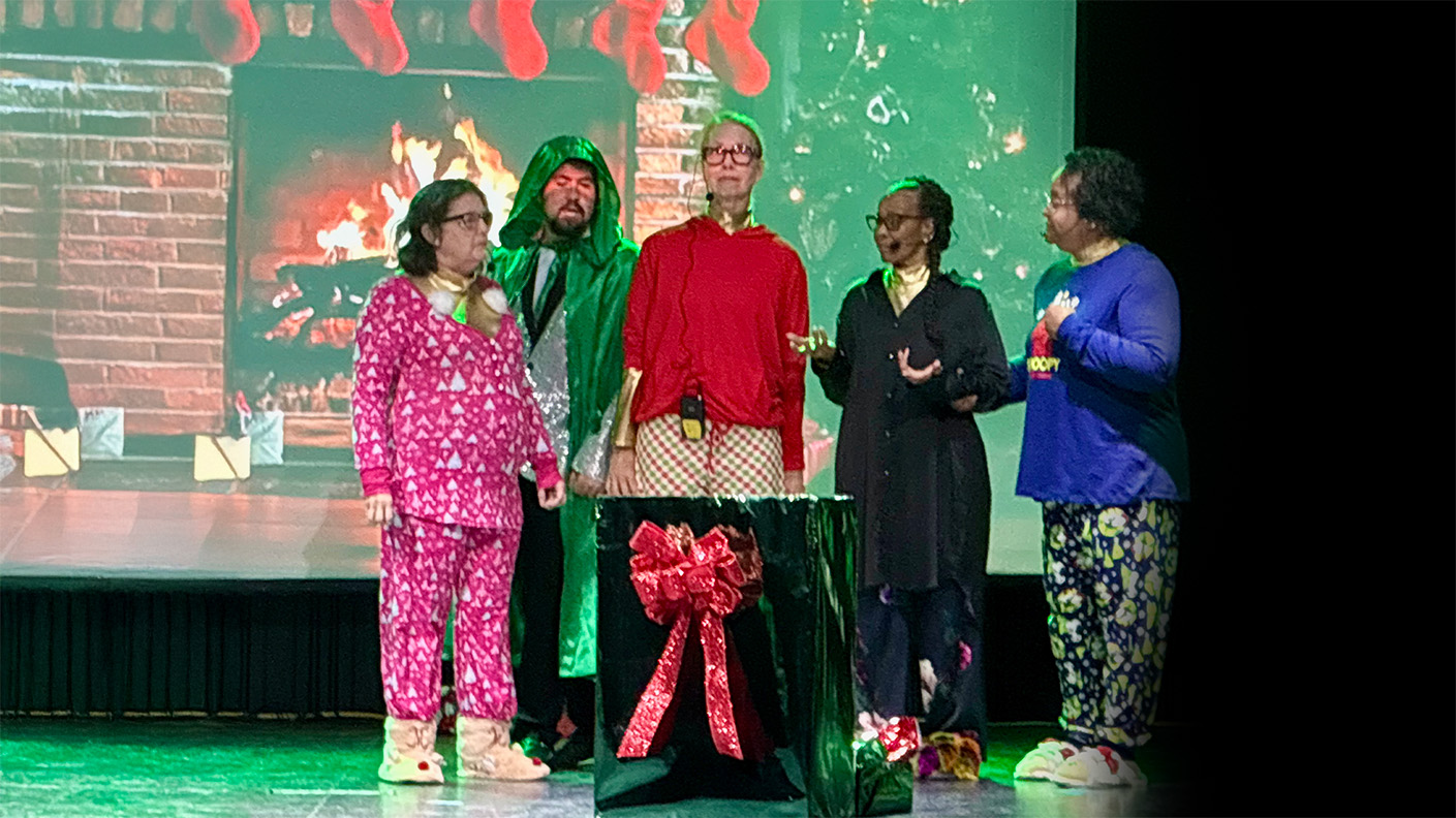 A Promised Gift cast on stage